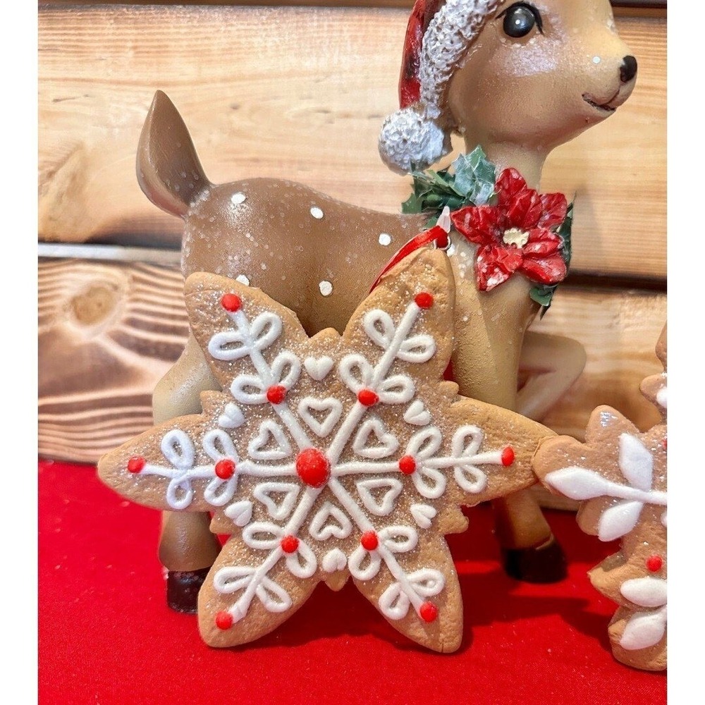 NEW 3 Gingerbread Ornaments Snowflake Christmas‎ Holiday Bundle Set - Picture 5 of 12